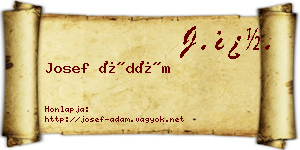 Josef Ádám névjegykártya